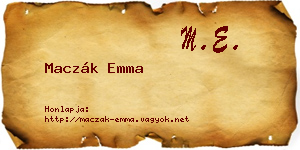Maczák Emma névjegykártya
