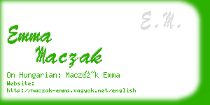 emma maczak business card